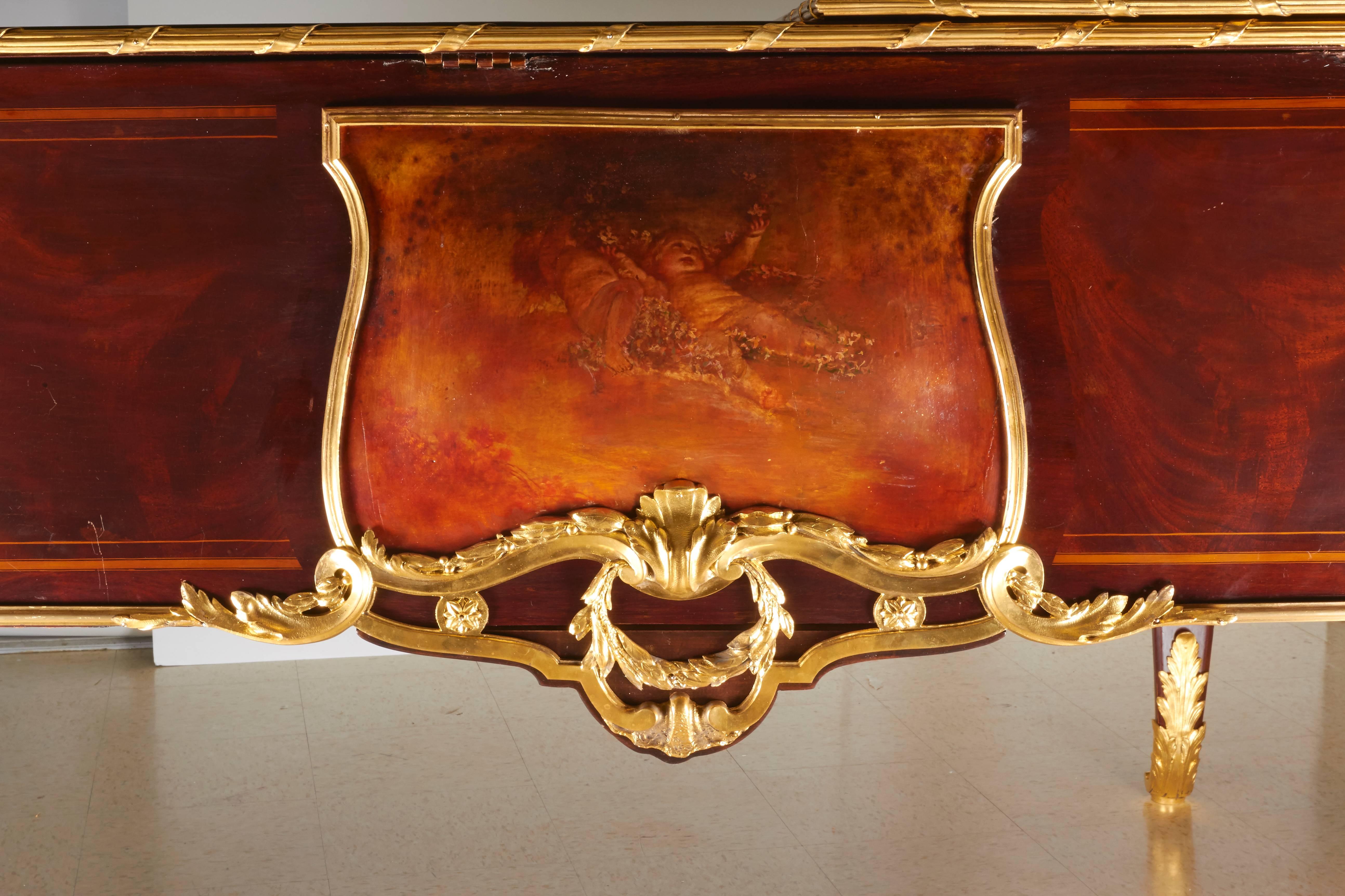 French Ormolu-Mounted Kingwood and Vernis Martin Piano by Pleyel and Barbedienne 1