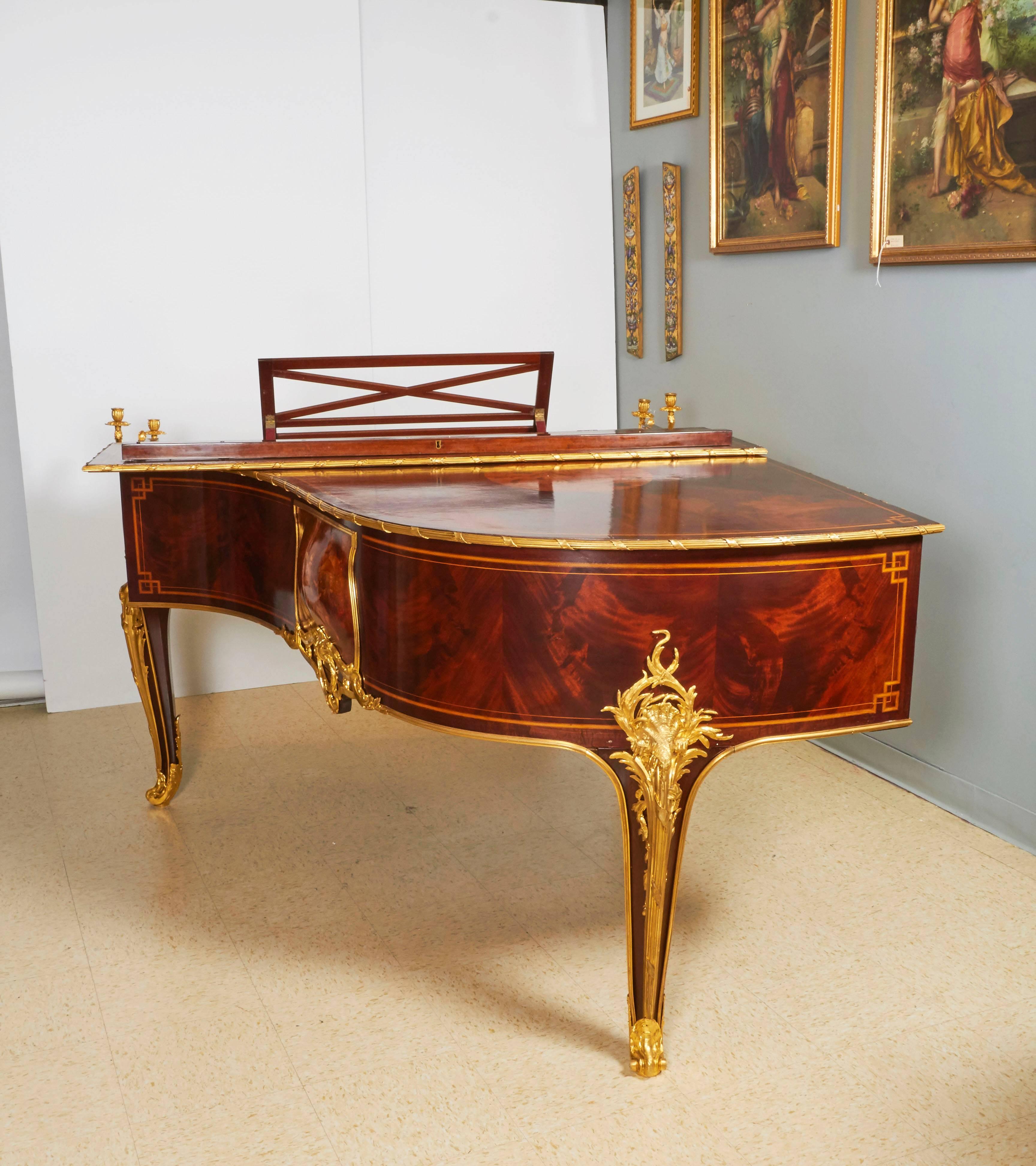 French Ormolu-Mounted Kingwood and Vernis Martin Piano by Pleyel and Barbedienne 2