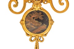 Exceptional Pair of E.F. Caldwell Gilt Bronze & Japanese Lacquer Wall Sconces