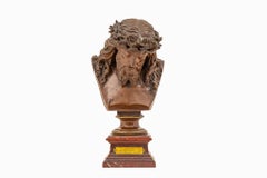 Exceptionnel buste français en bronze représentant le Christ, œuvre d'Auguste Clésinger Poussielgue Rusand