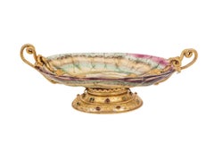 Exceptional French Renaissance Revival Jeweled Silver-Gilt Mounted Fluorite Dish