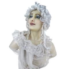 Used 1900s French Wax Bust Head Display Mannequin Doll Flapper 