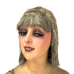 1920 Gold Bullion Metallic Thread Evening Wig Flapper Paris Model Paul Poiret