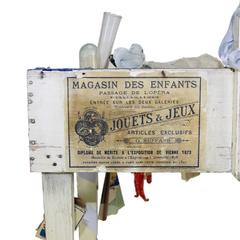1873 French Children's Toy Lottery Game Wheel of Fortune Table Antique Toy