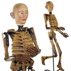 19th Century Very Rare Articulated Model Mannequin Artist Lay Figure Skeleton
