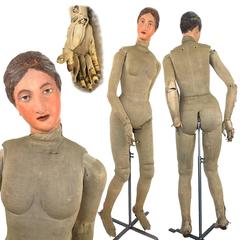 Used 1860s French Articulated Mannequin Artist Lay Figure Model Doll