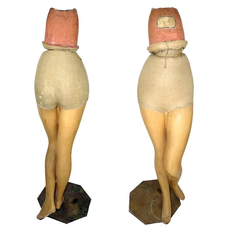 1910 French P. Imans Full-Size Wax Mannequin Bust Doll For Sale 2