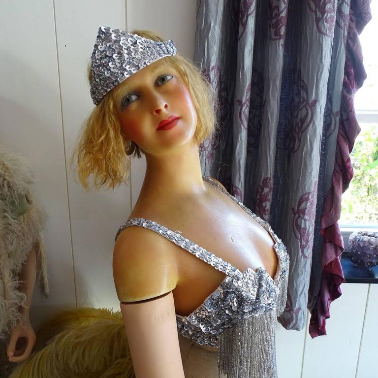 1910 French P. Imans Full-Size Wax Mannequin Bust Doll For Sale 4