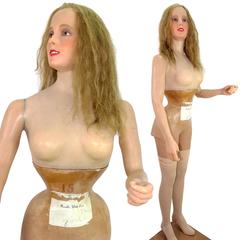 1906 Rare Gems Custom Made Full-Size Wax Mannequin Implanted Hair Glass Eyes