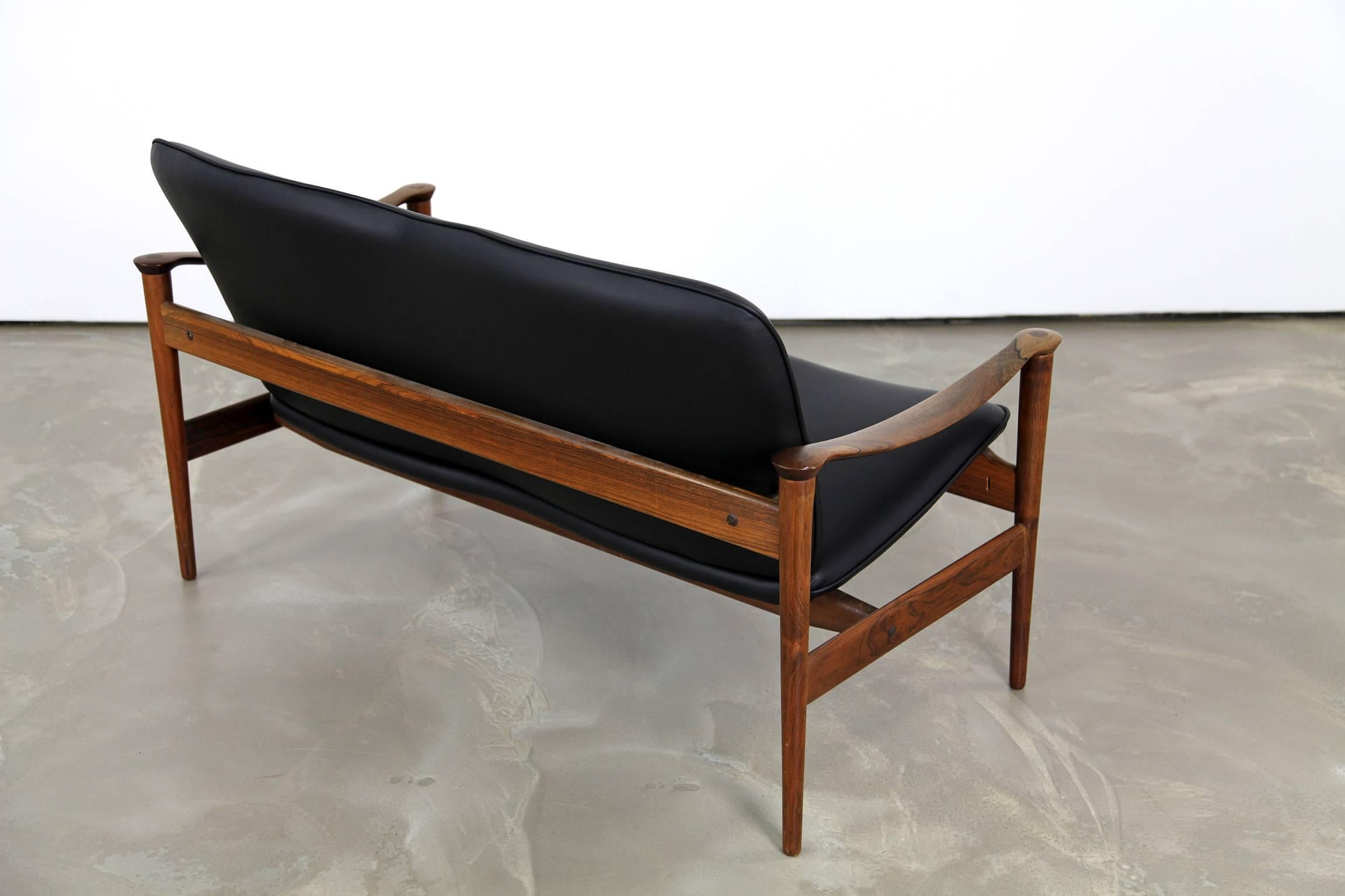 20th Century Rosewood Two-Seat Sofa by Frederik Kayser