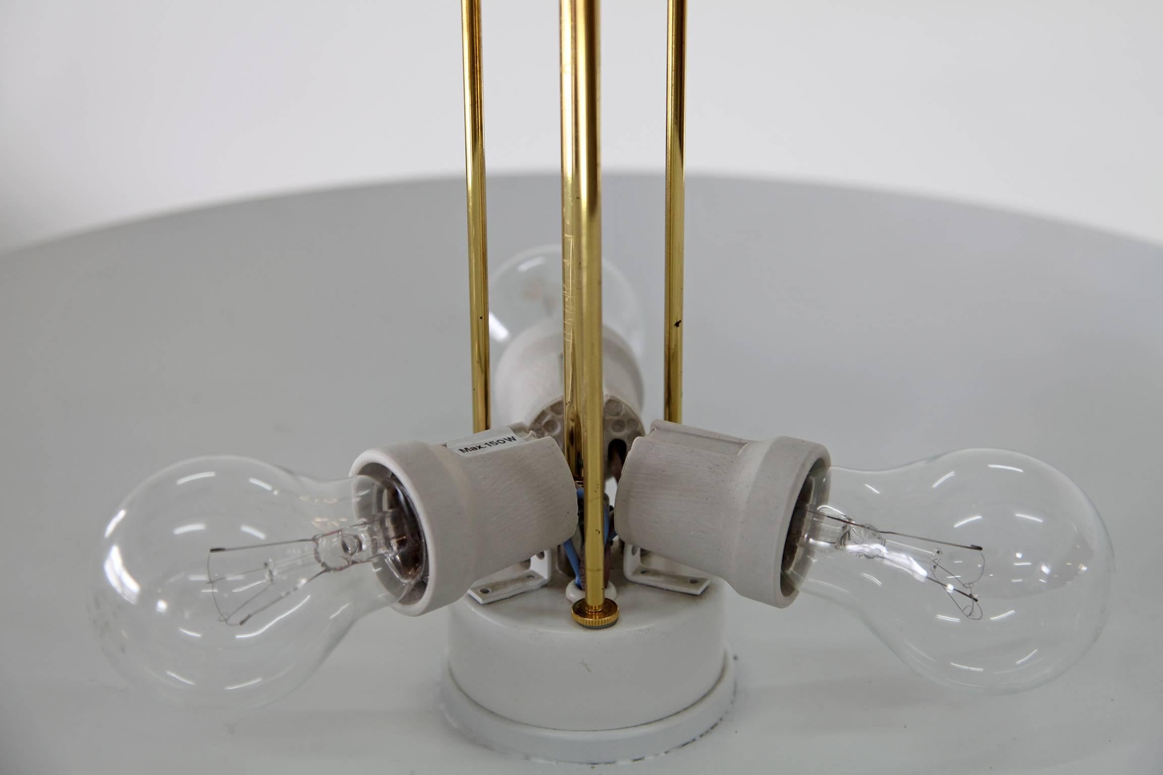 Mid-Century Modern J.T. Kalmar Brass Pendant Lamp Produced by Kalmar of Austria