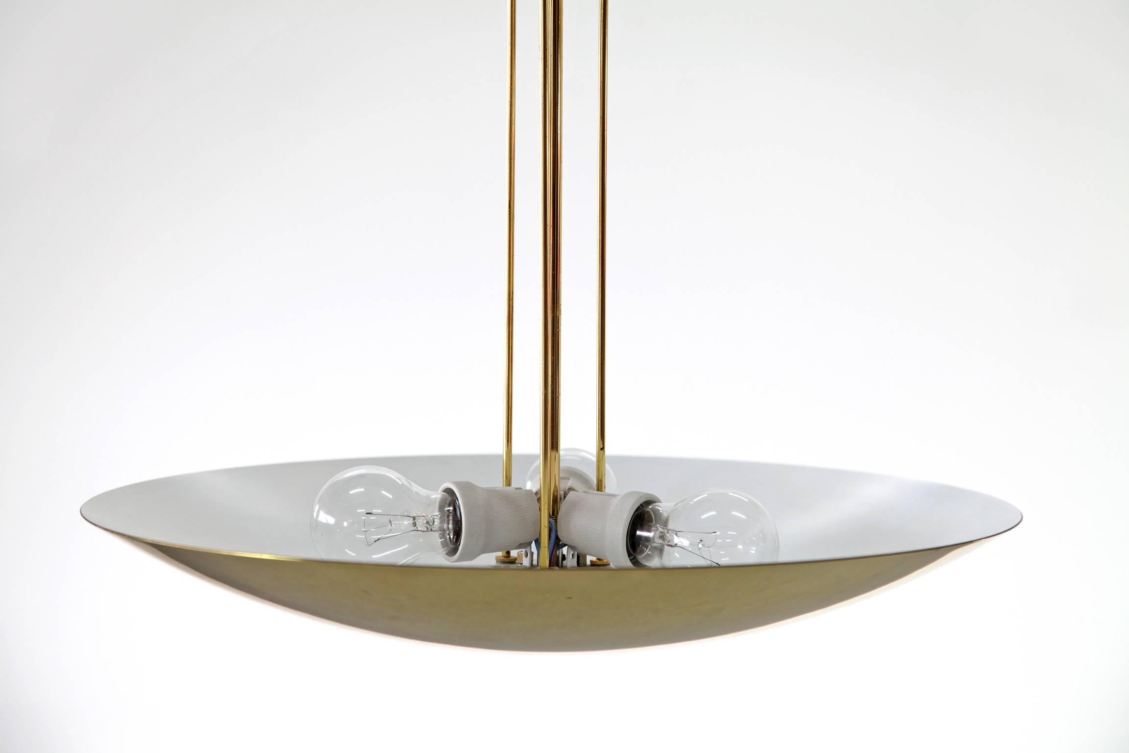 J.T. Kalmar Brass Pendant Lamp Produced by Kalmar of Austria 1