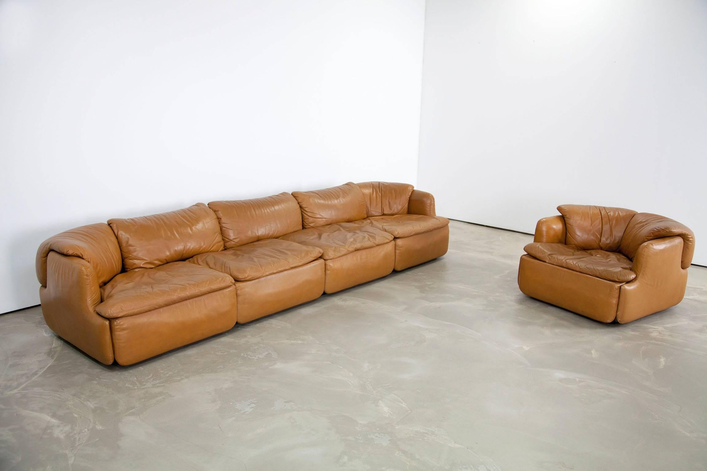 Seating Group Sofa and Chair by Alberto Rosselli Confidential by Saporiti Italia In Good Condition In Munster, NRW