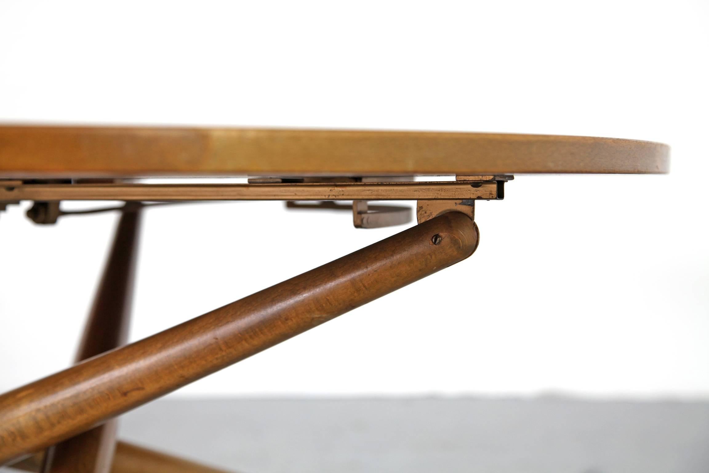 Height-Adjustable Coffee Table by Jurg Bally for Wohnhilfe, 1951 In Good Condition In Munster, NRW