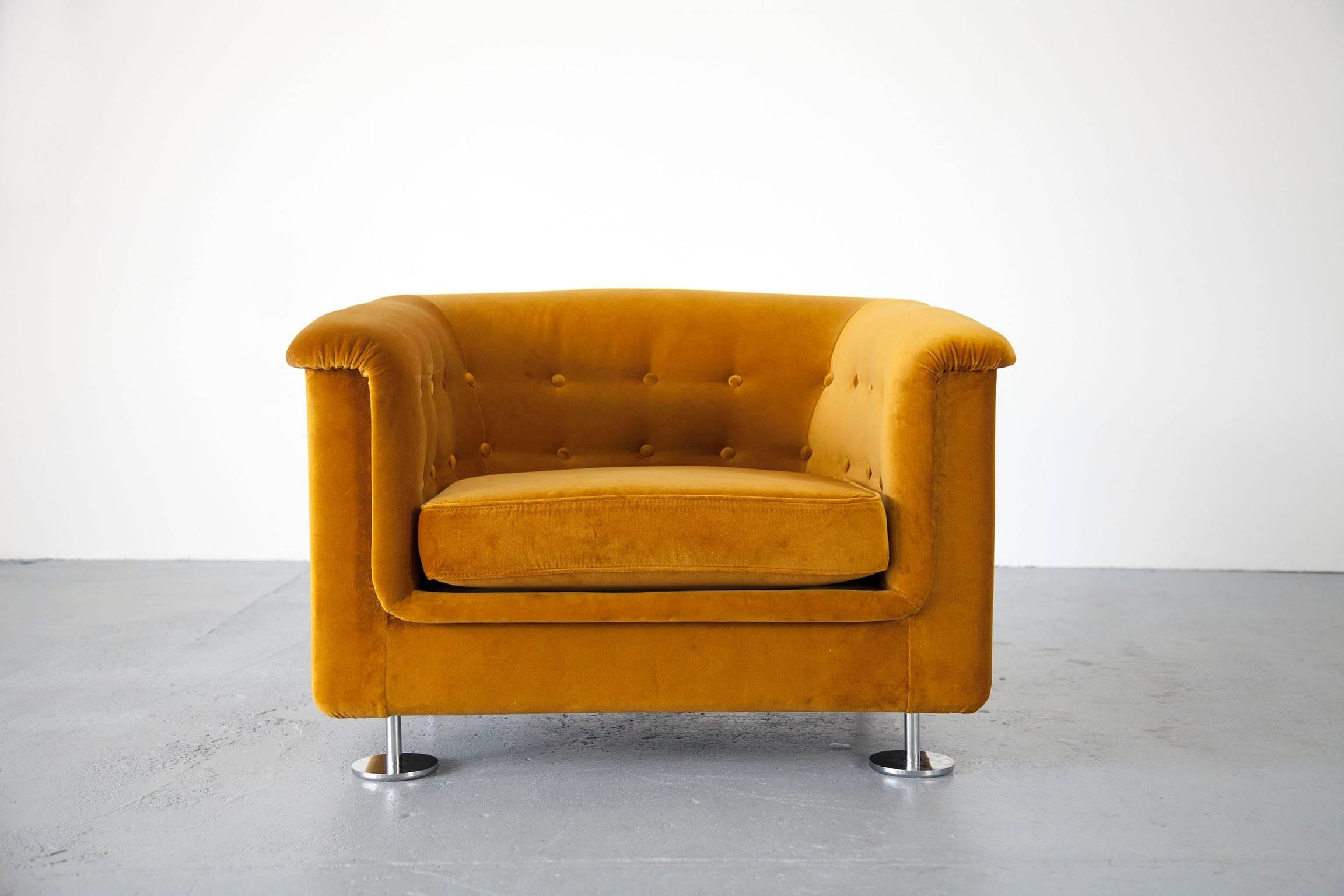 Seating Group by Hans Kaufeld, Sofa and Lounge Chair in Velvet 5