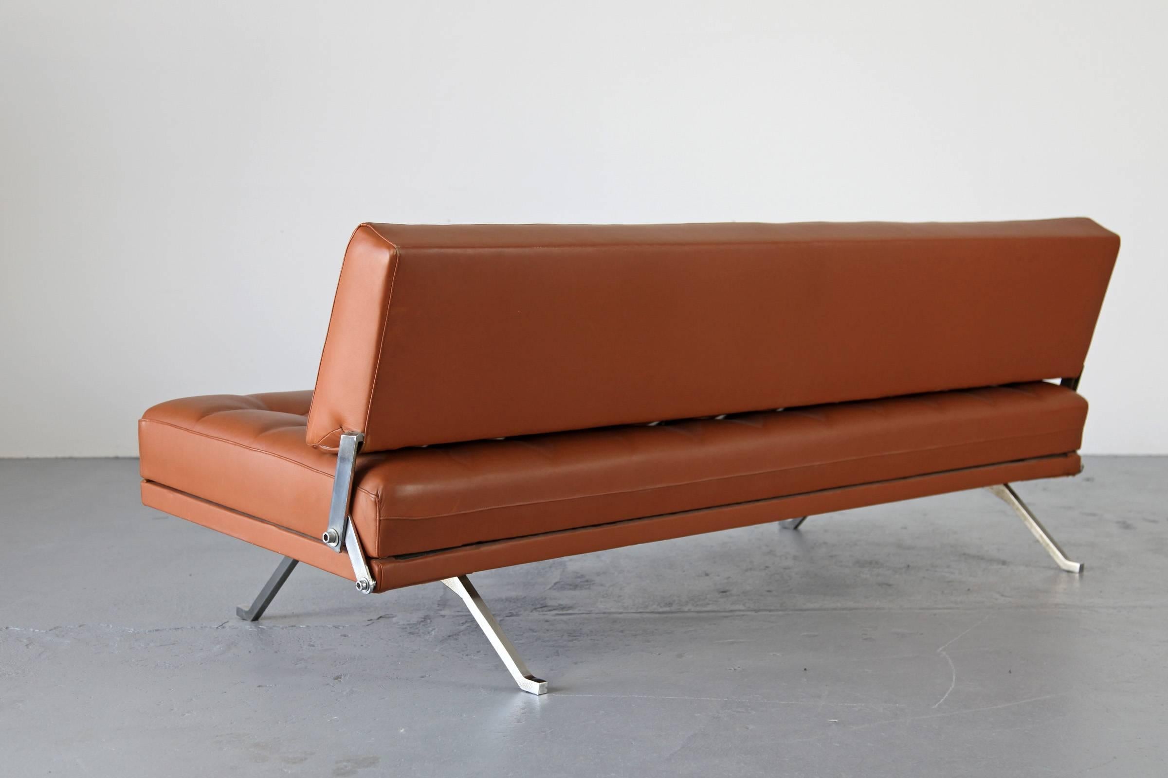 Mid-Century Modern Leather Daybed 