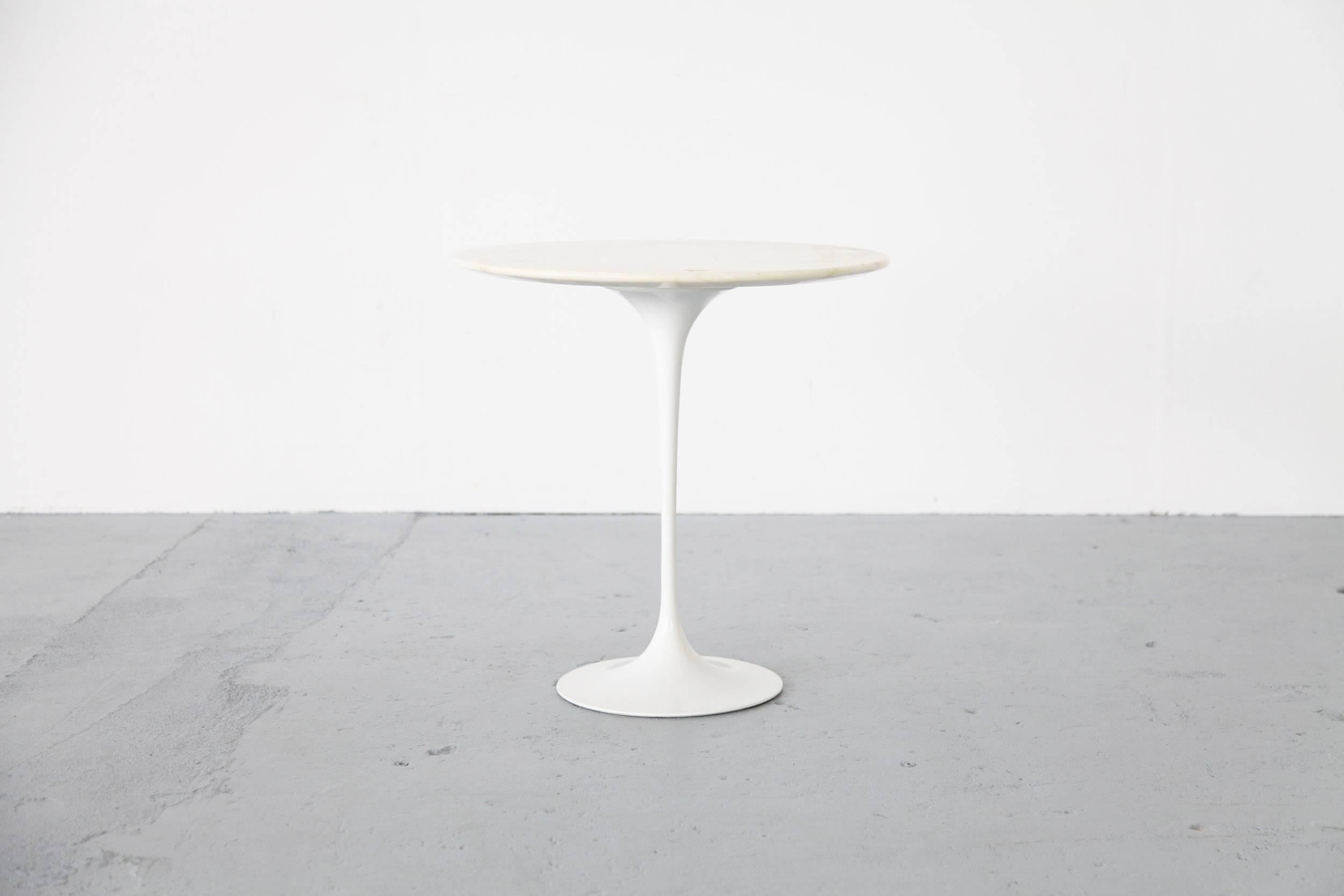 Mid-Century Modern Eero Saarinen Side Table with Marble, Knoll International