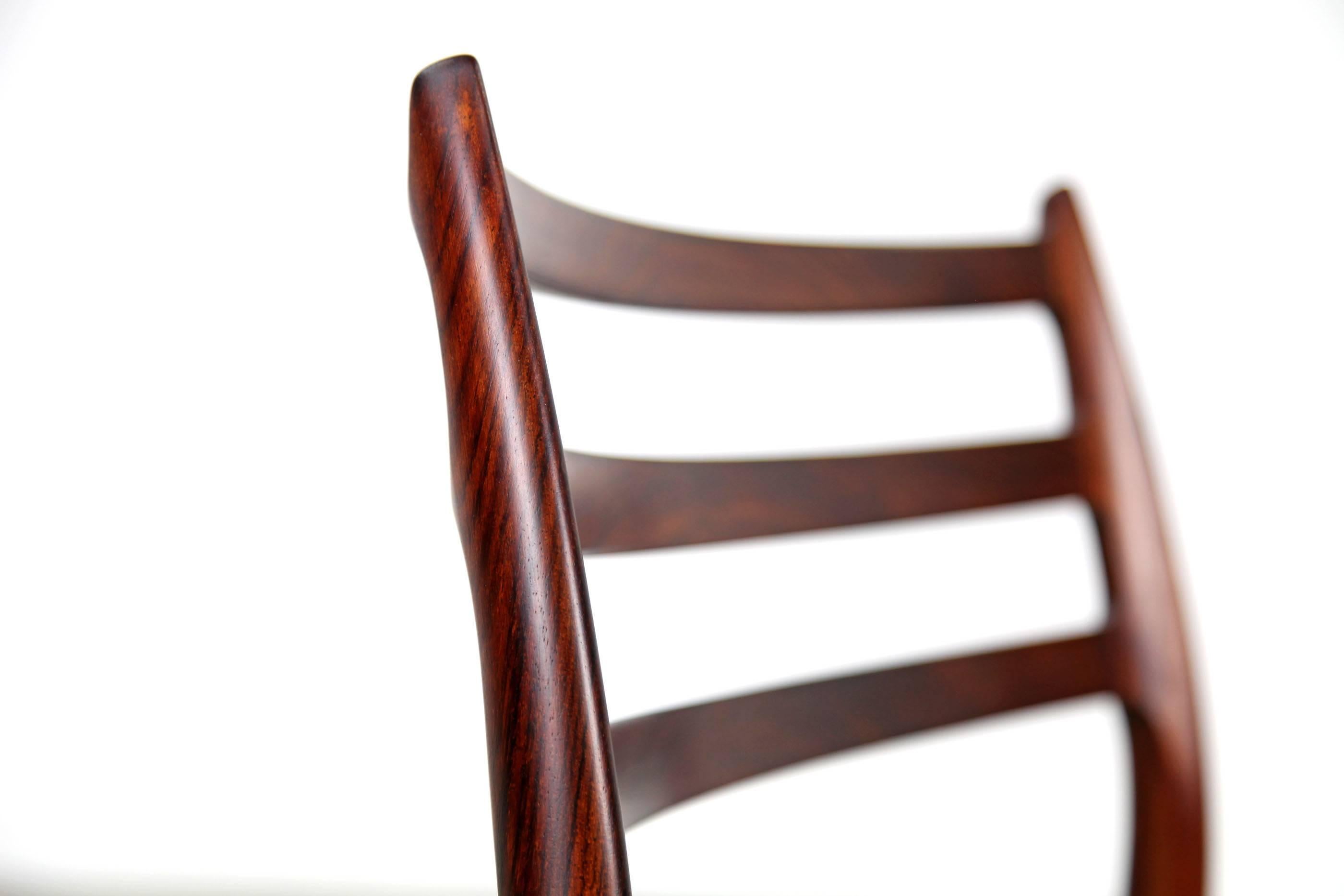 Set of Four Rosewood Chairs Mod. 78 by Niels Møller 4