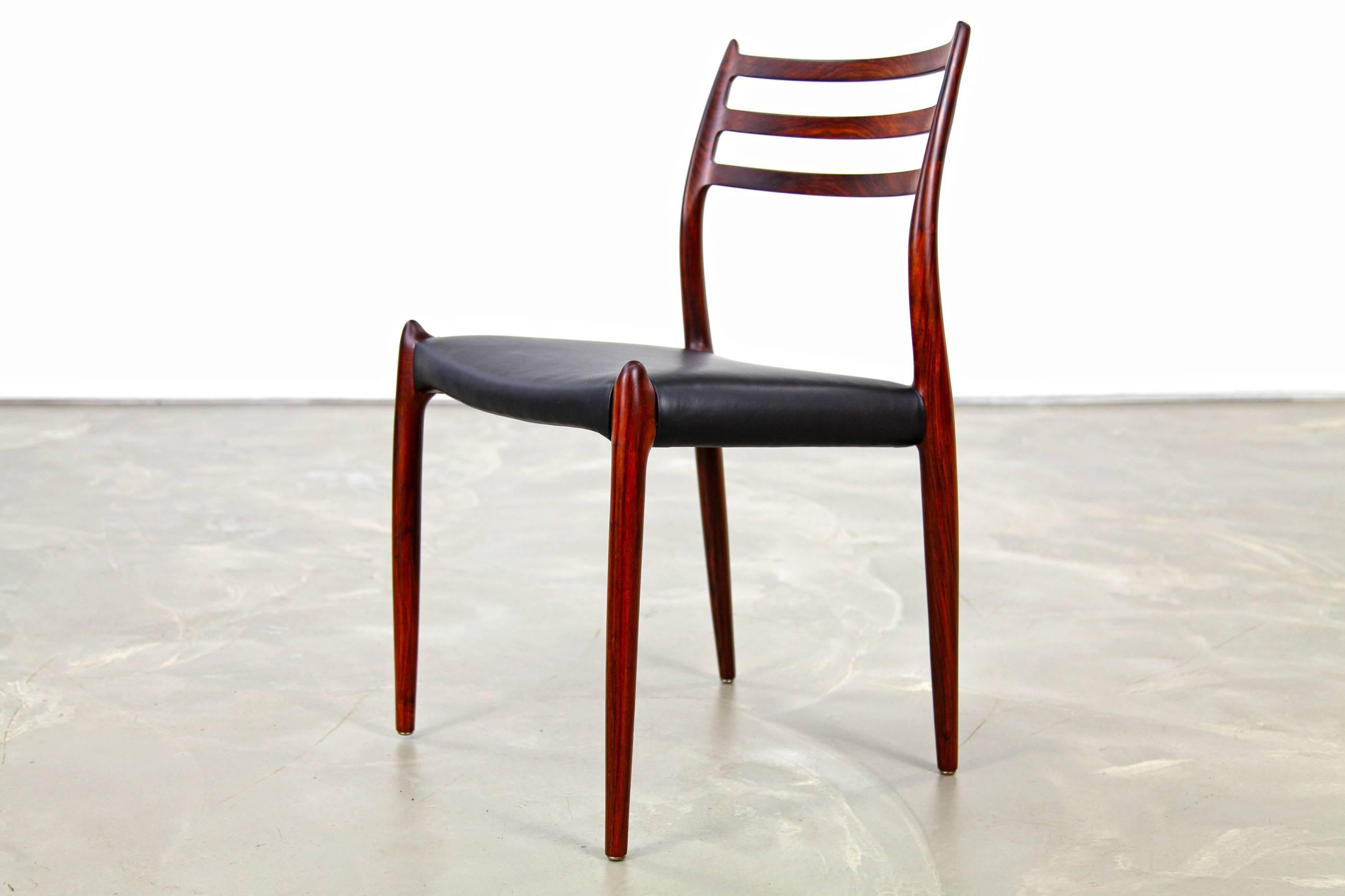 20th Century Set of Four Rosewood Chairs Mod. 78 by Niels Møller