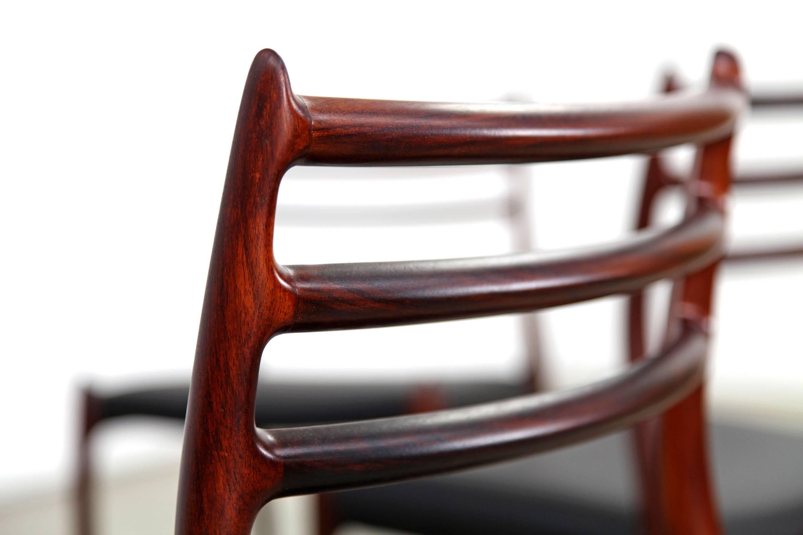 Set of Four Rosewood Chairs Mod. 78 by Niels Møller 3