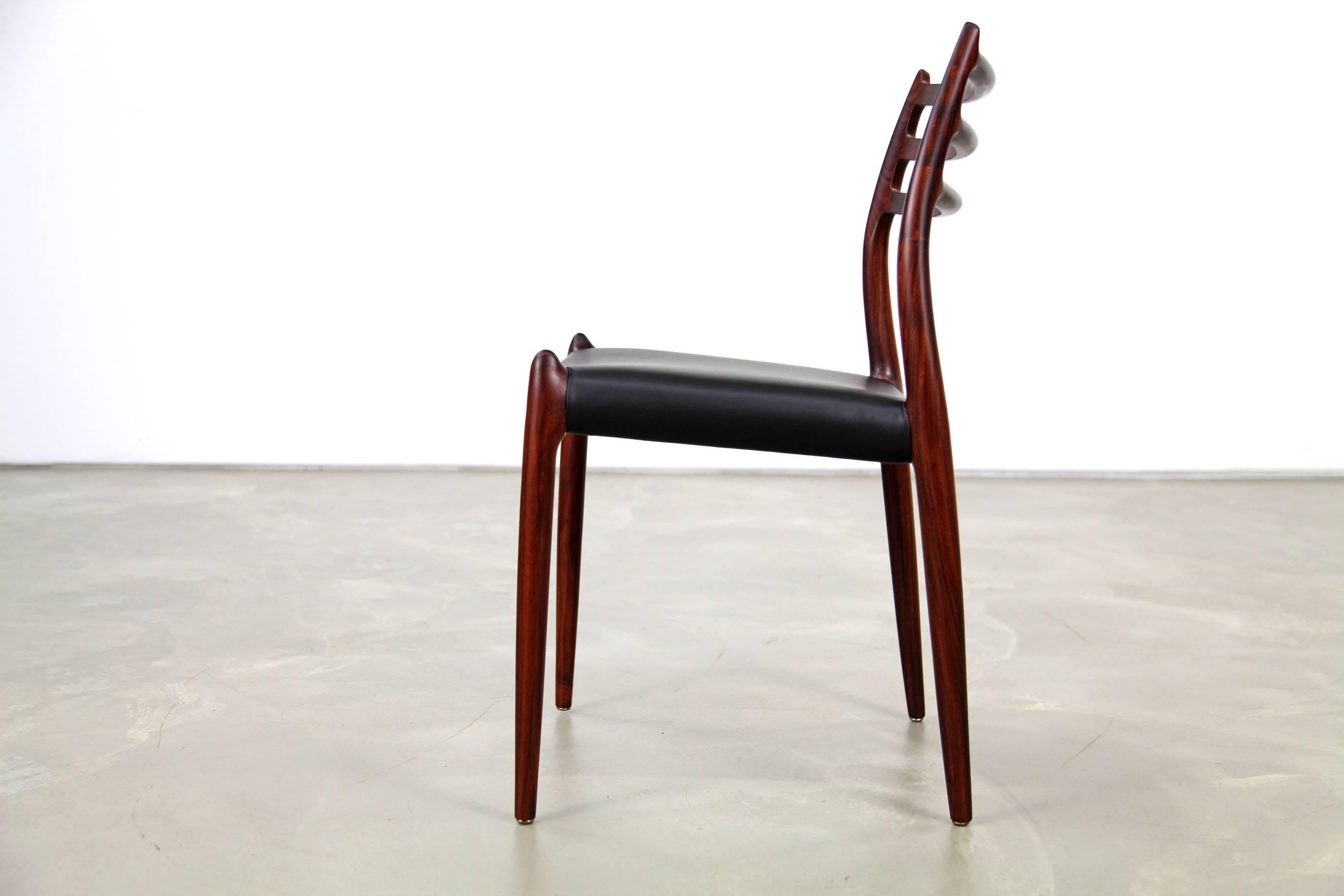 Set of Four Rosewood Chairs Mod. 78 by Niels Møller 1