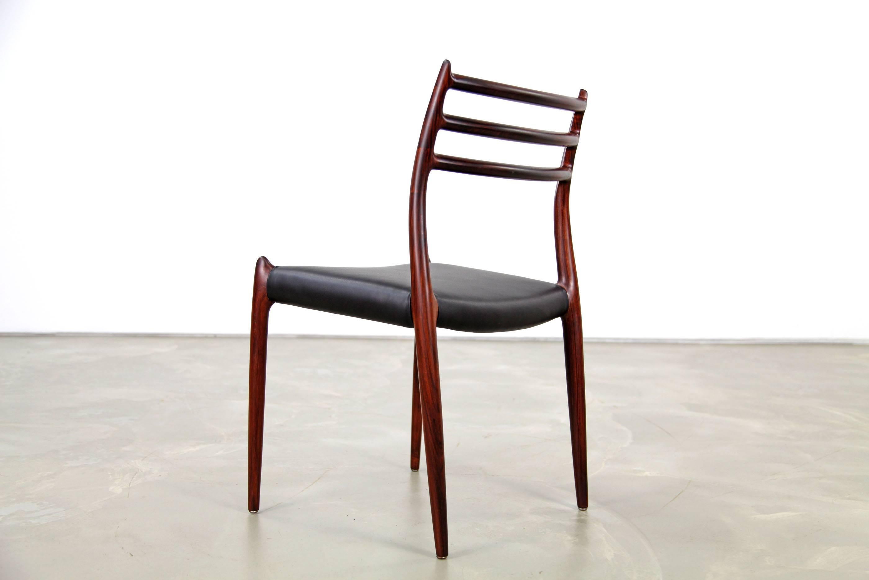 Set of Four Rosewood Chairs Mod. 78 by Niels Møller 2