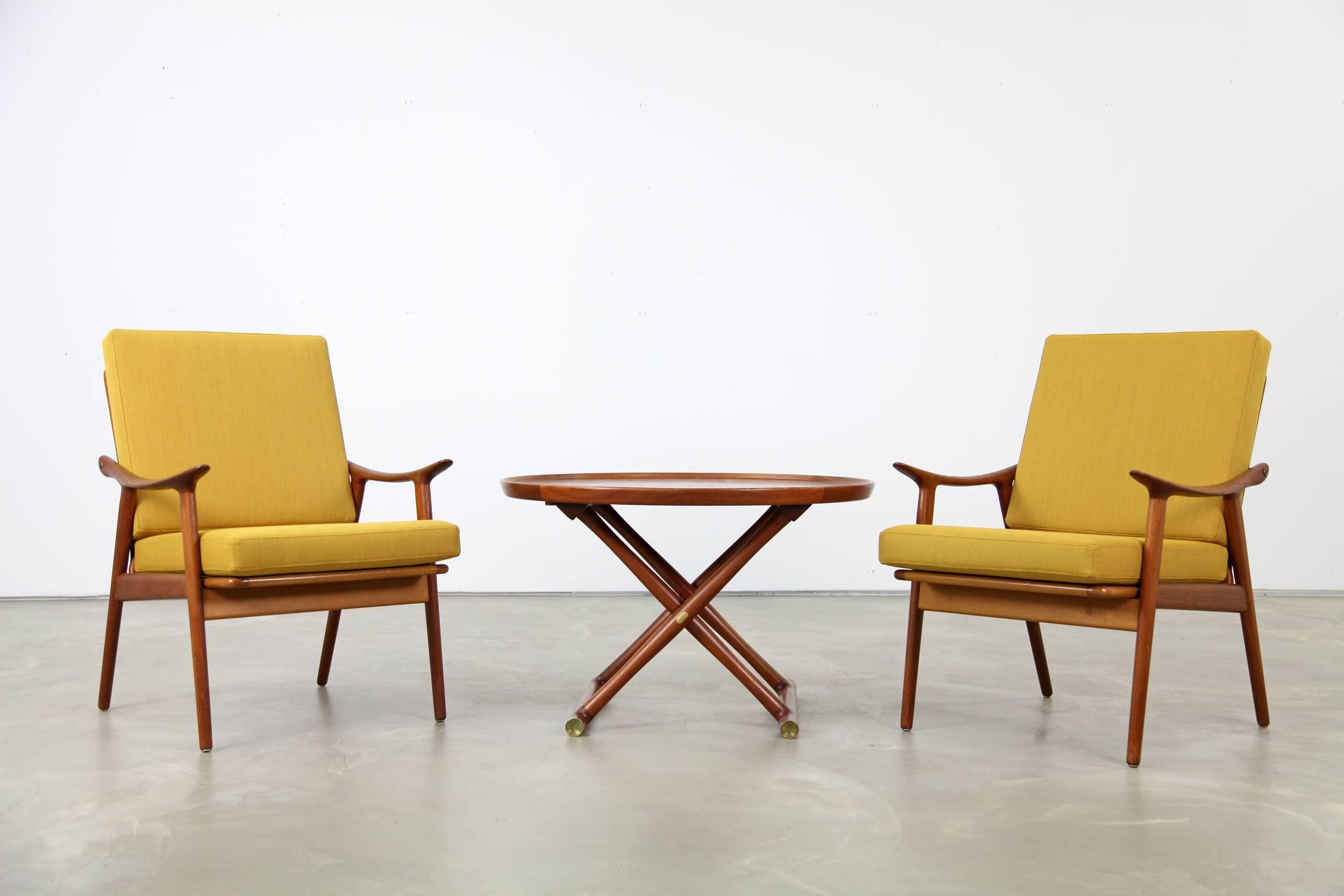 20th Century Set of Two Fredrik Kayser Easy Chairs, Produced by Vatne, Norway