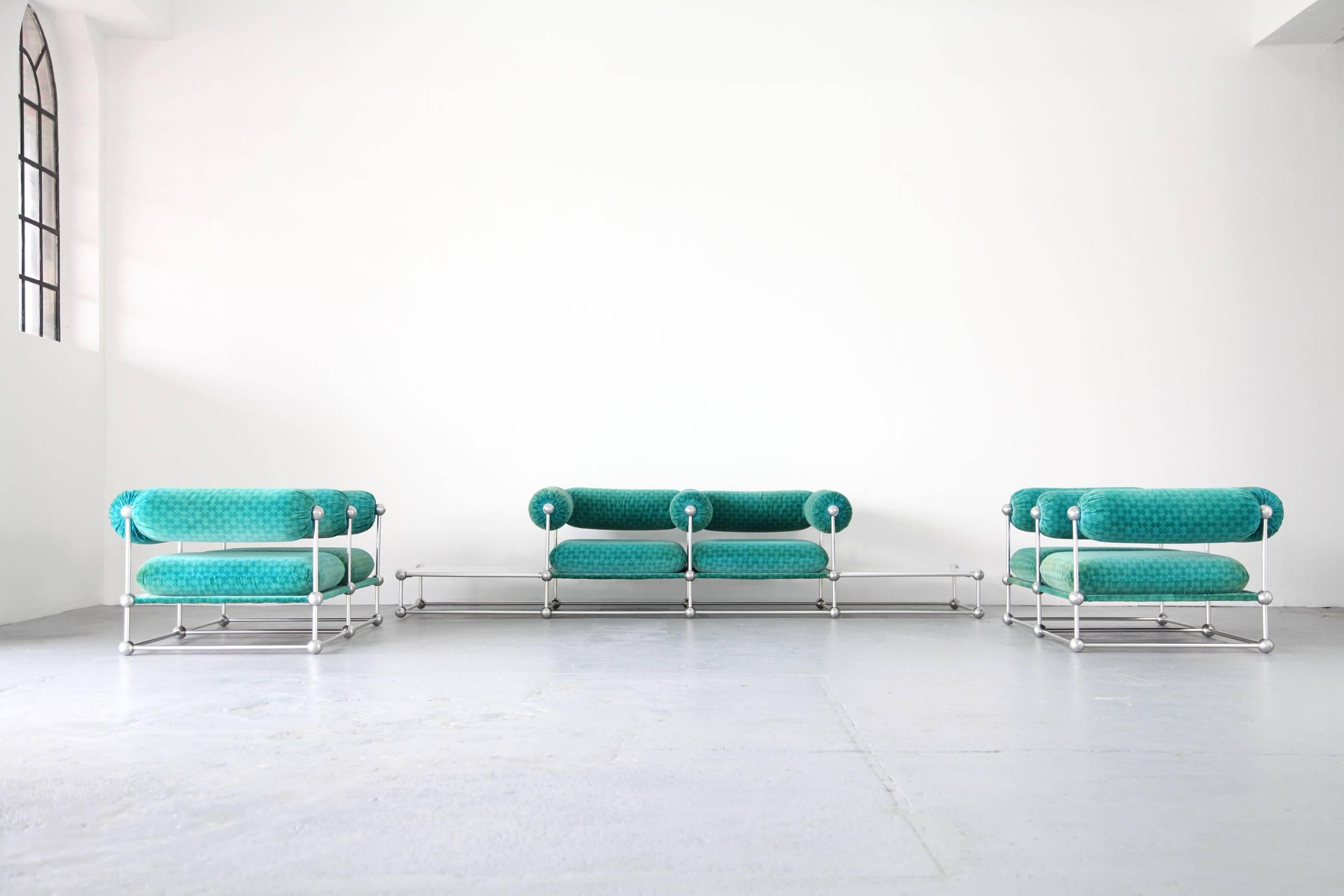 Two-Seat Sofa with Tables S420 Modular Seating by Verner Panton for Thonet 4
