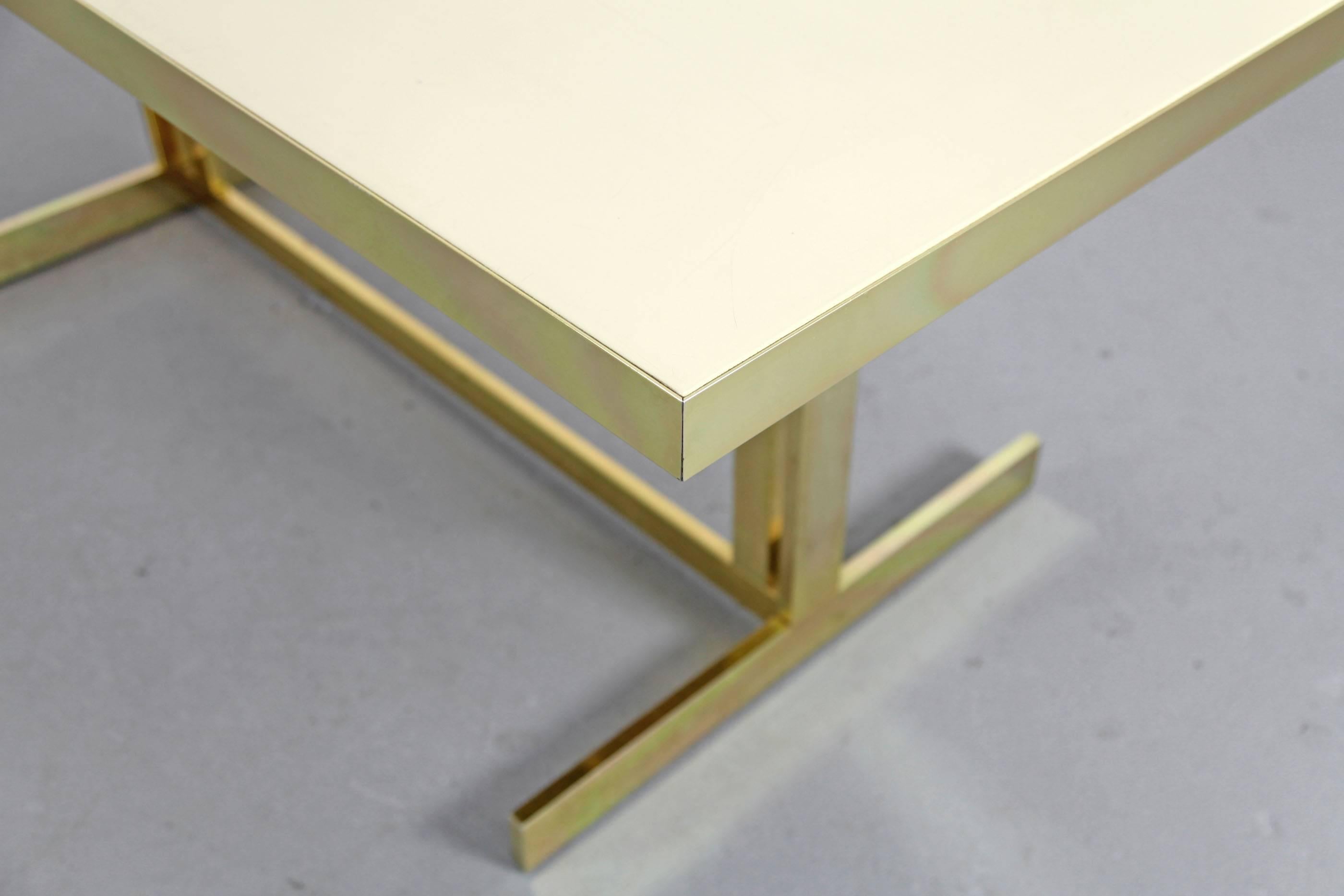 Brass-Framed Dining Table by Willy Rizzo from the 1970s  In Good Condition In Munster, NRW