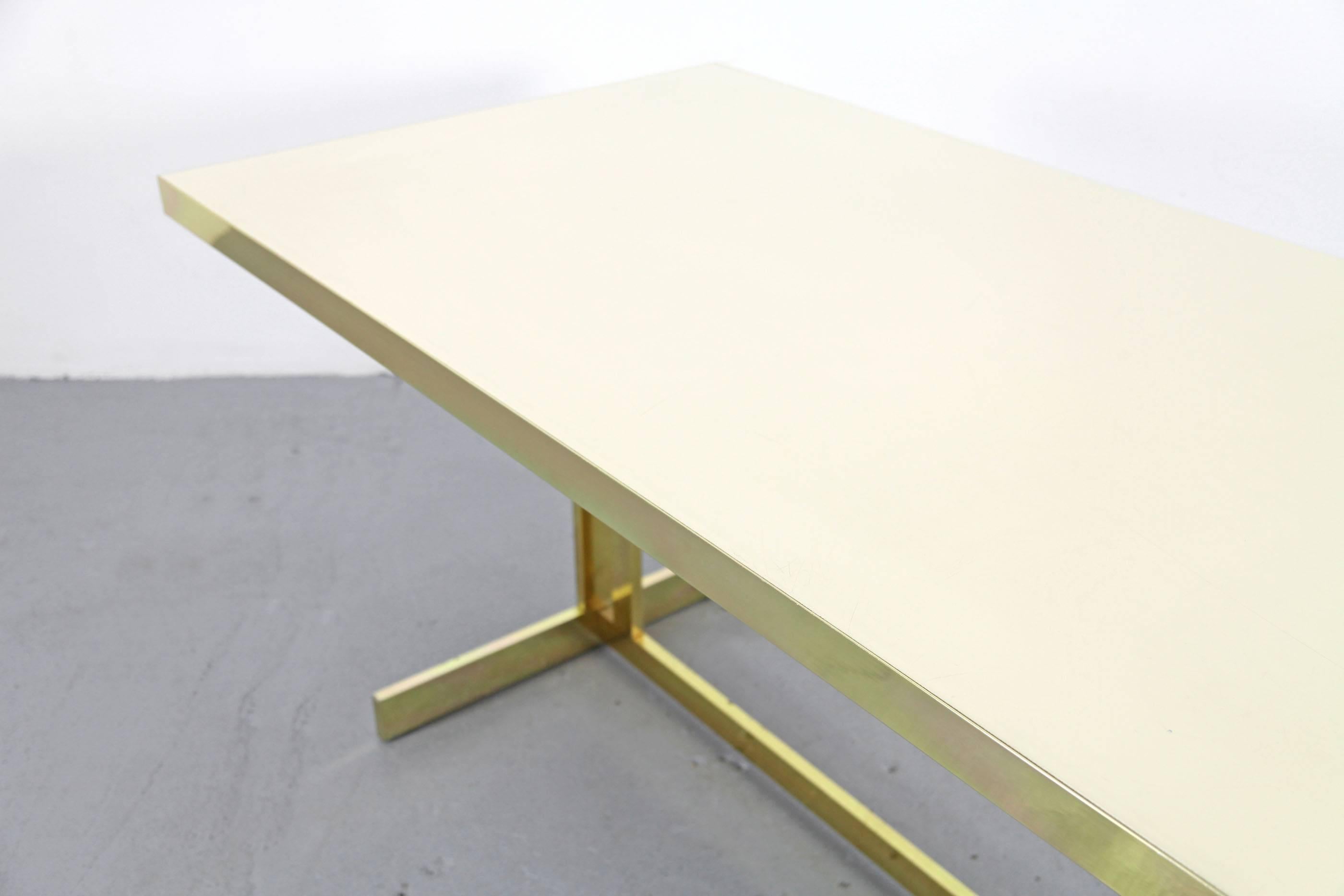 20th Century Brass-Framed Dining Table by Willy Rizzo from the 1970s 