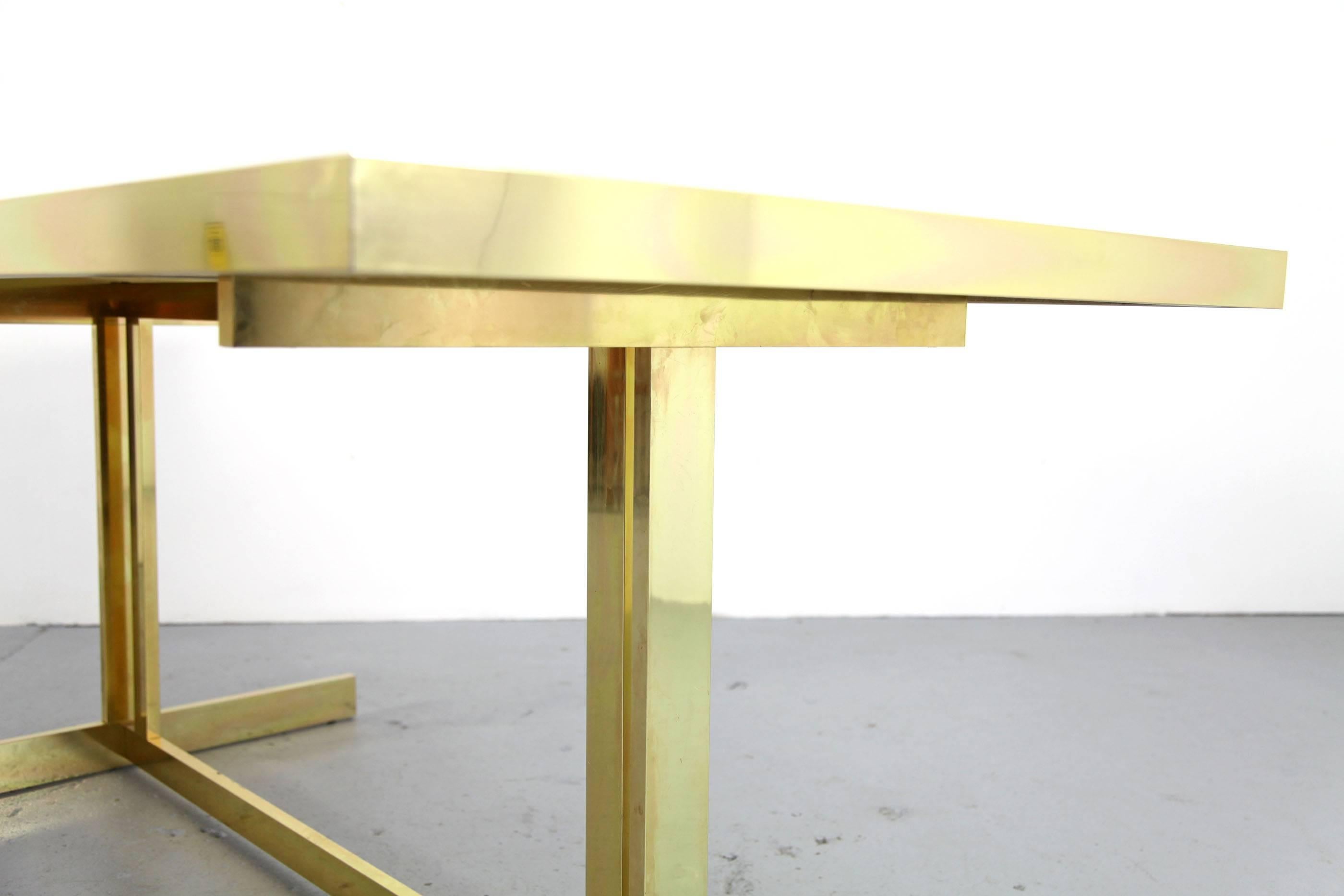 Brass-Framed Dining Table by Willy Rizzo from the 1970s  3