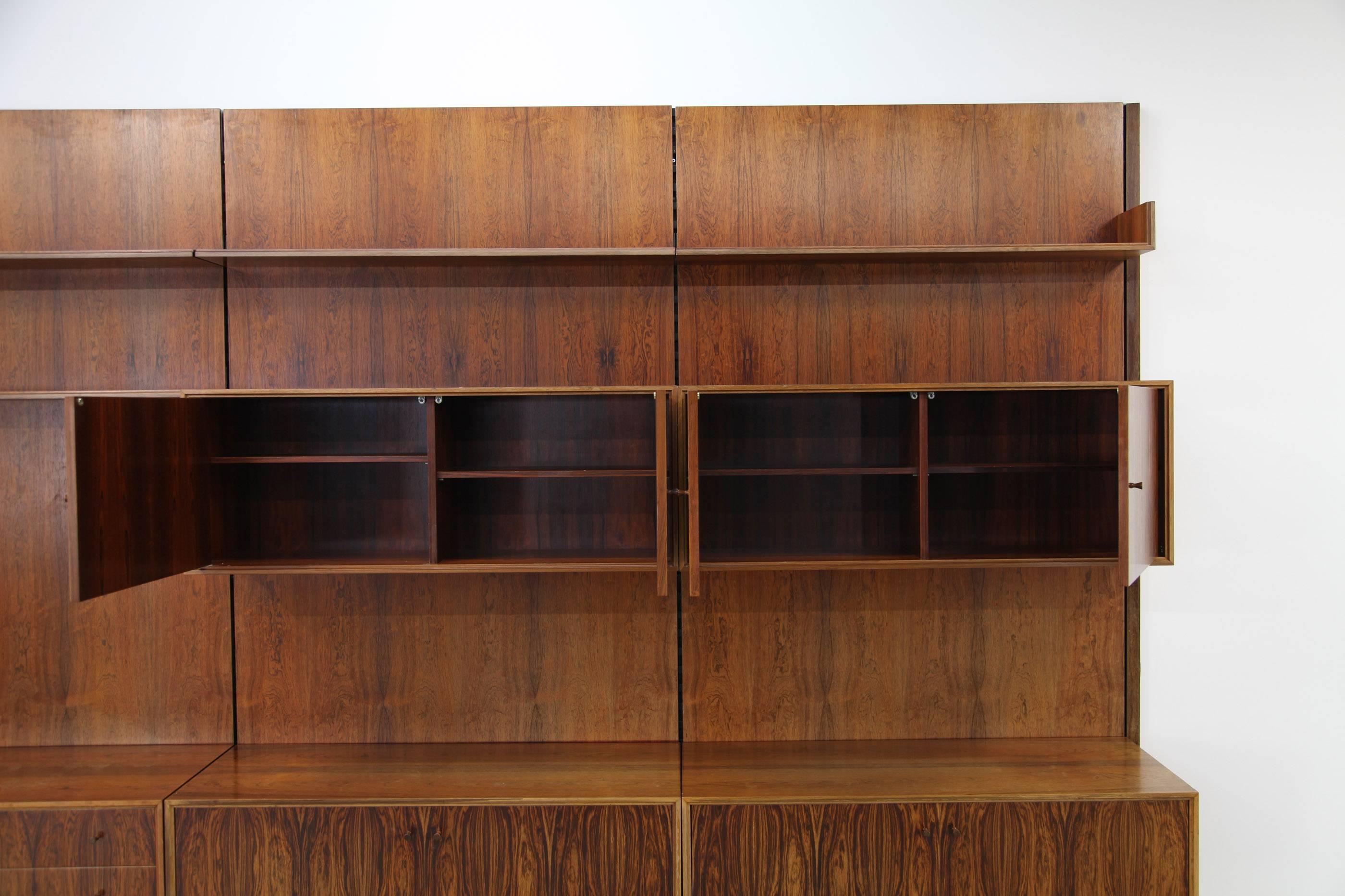 Rosewood Wall Unit from the 1960s, Germany For Sale 4