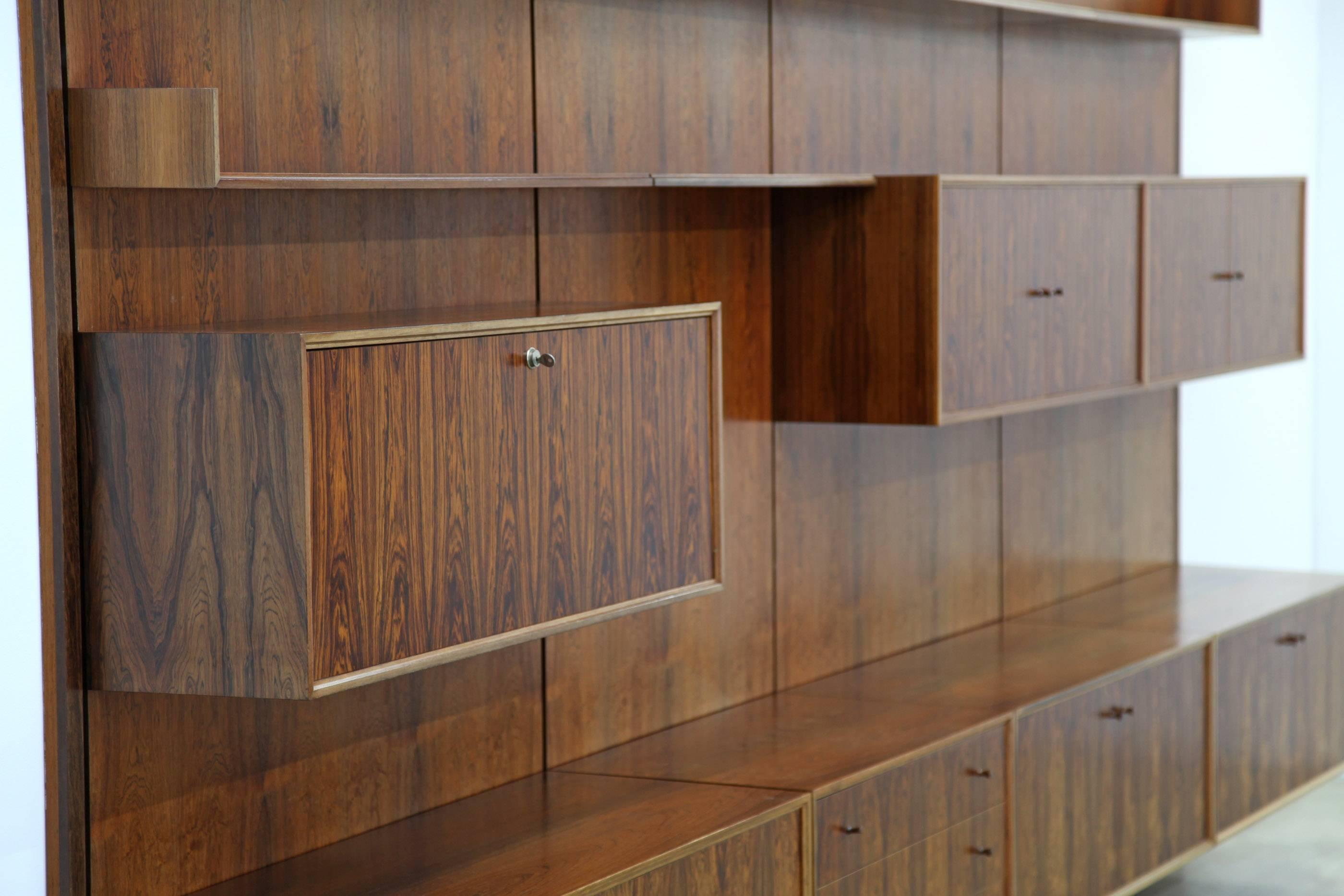 20th Century Rosewood Wall Unit from the 1960s, Germany For Sale