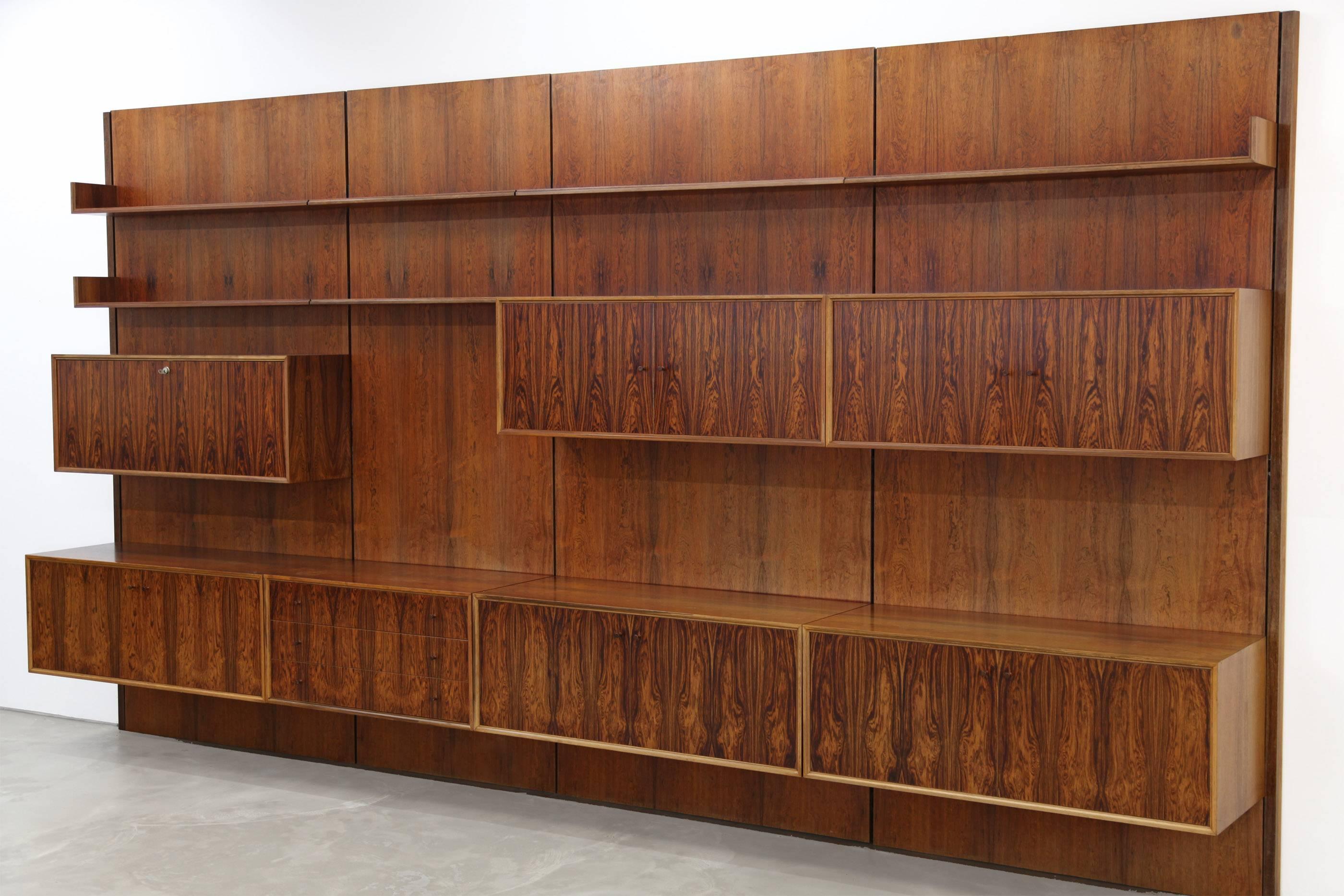 Mid-Century Modern Rosewood Wall Unit from the 1960s, Germany For Sale