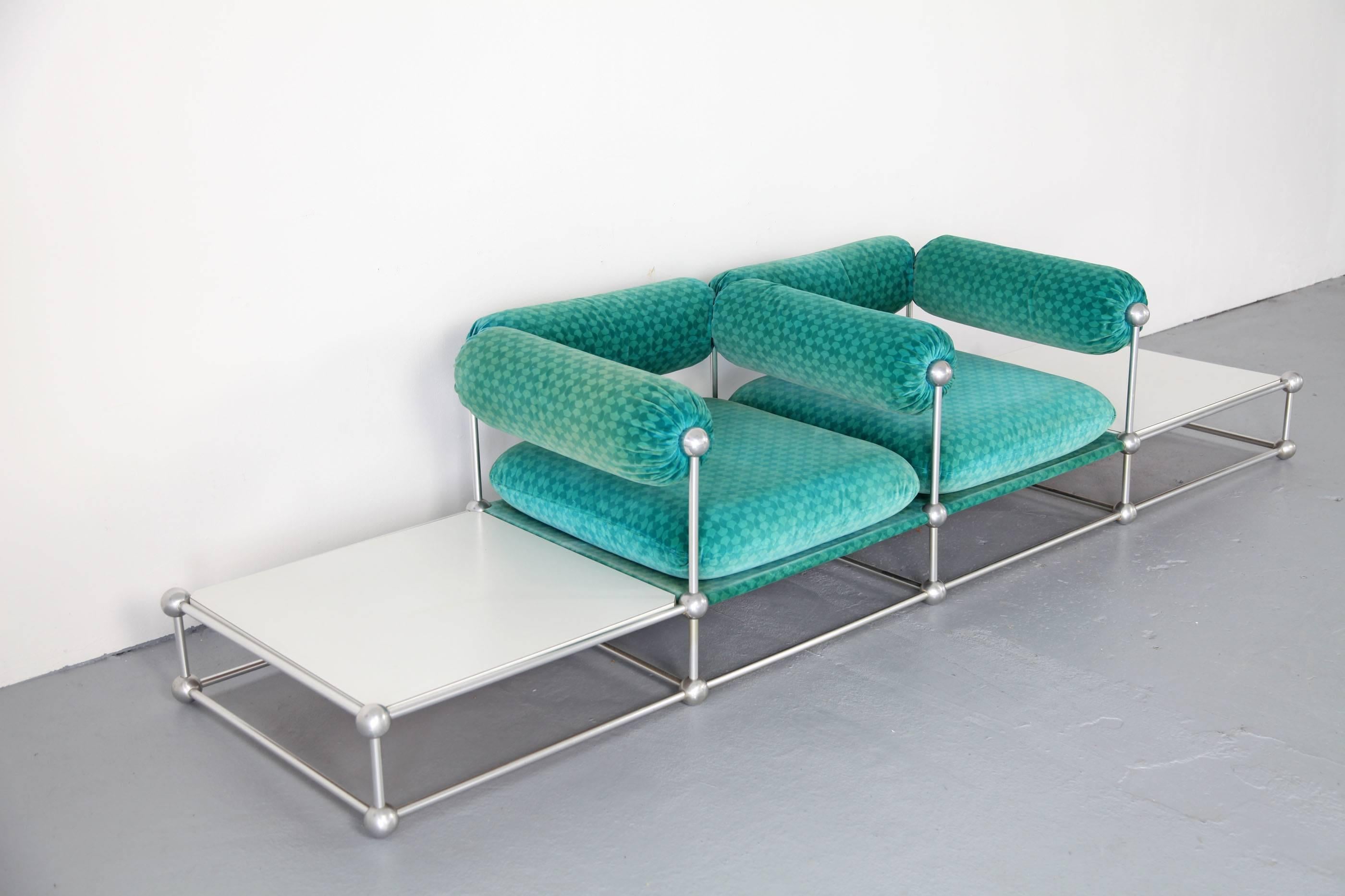 Two-Seat Sofa with Tables S420 Modular Seating by Verner Panton for Thonet In Good Condition In Munster, NRW