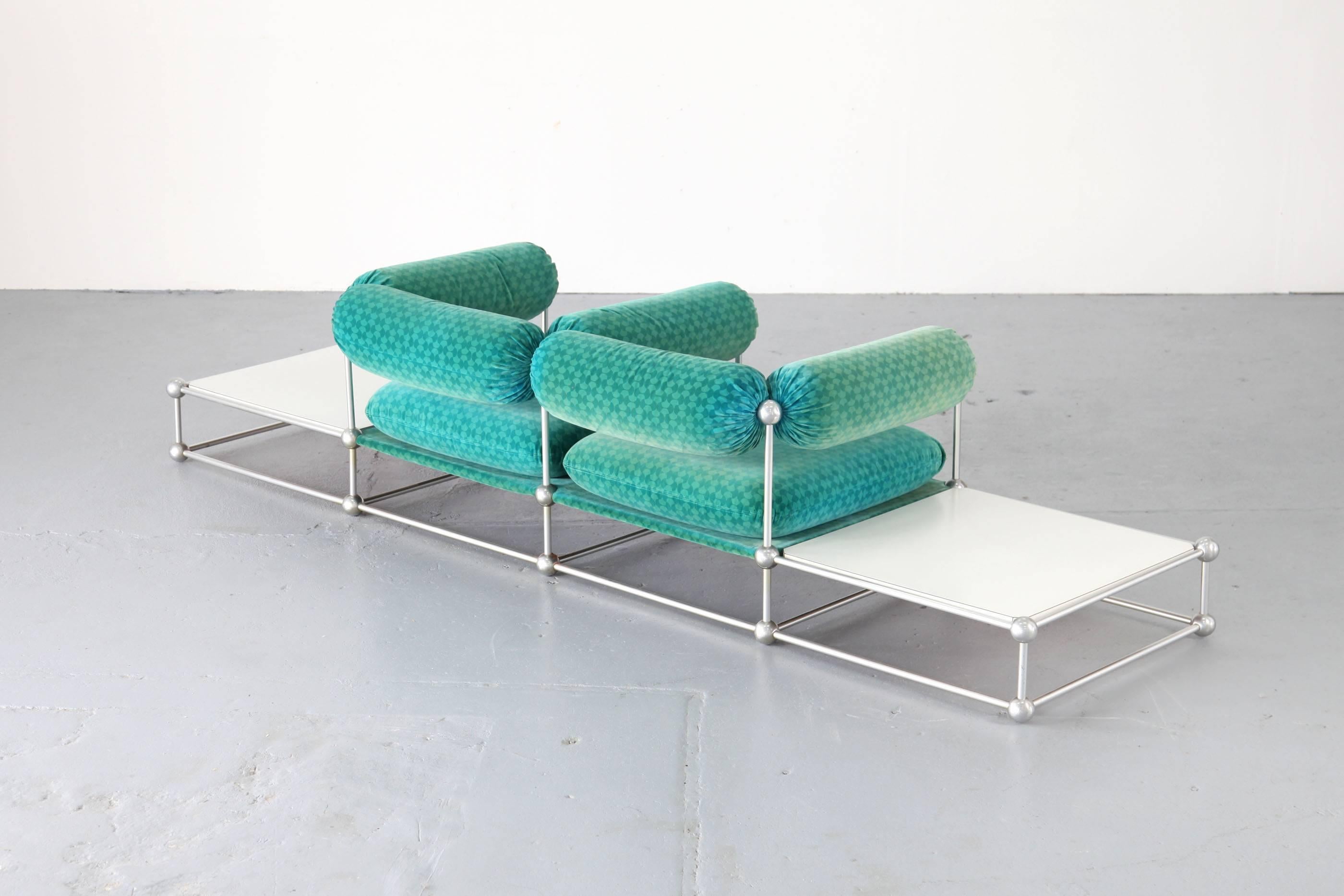 Two-Seat Sofa with Tables S420 Modular Seating by Verner Panton for Thonet 2