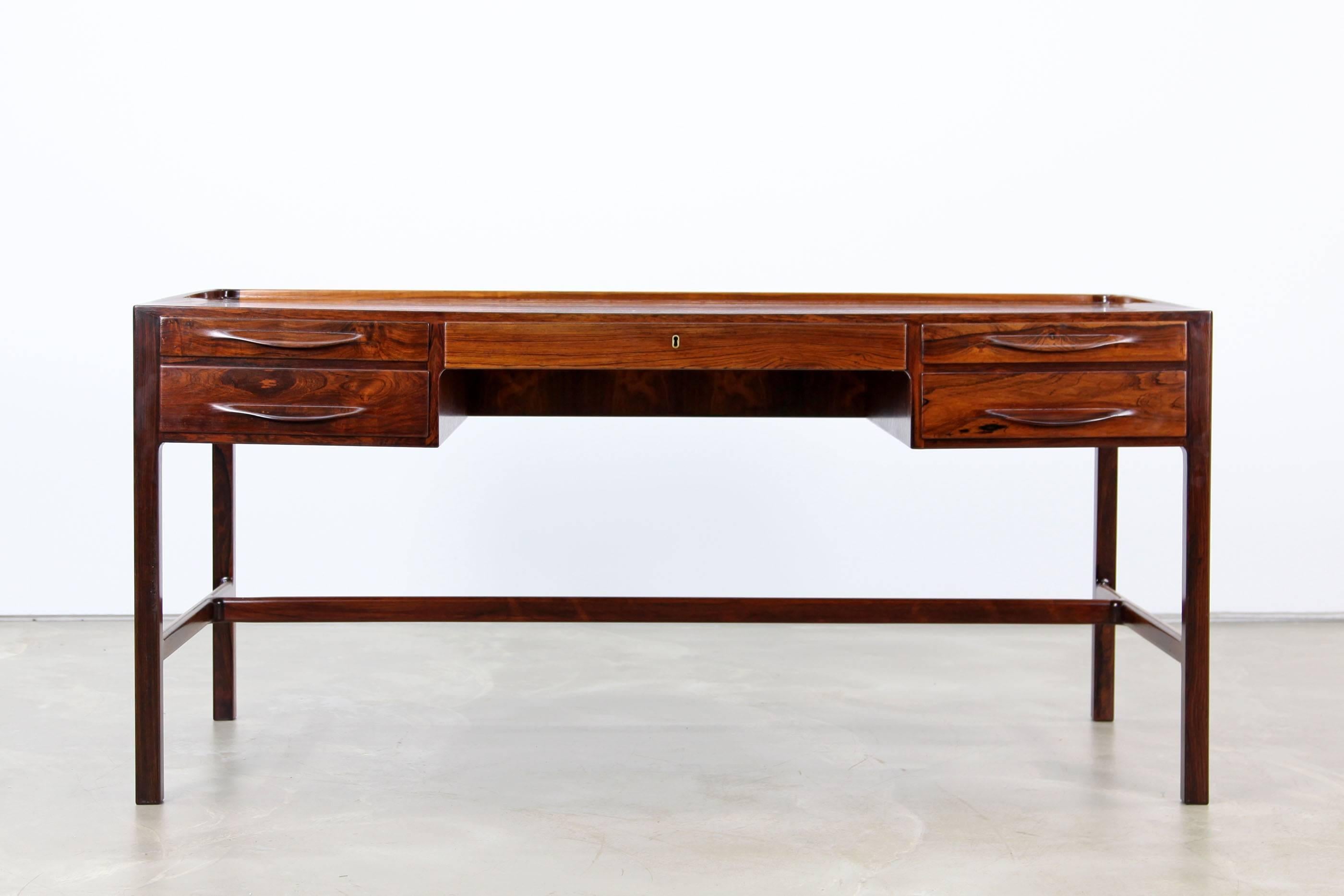 Scandinavian Modern Rare Rosewood Desk by Kurt Østervig for Jason Møbler, 1957 For Sale