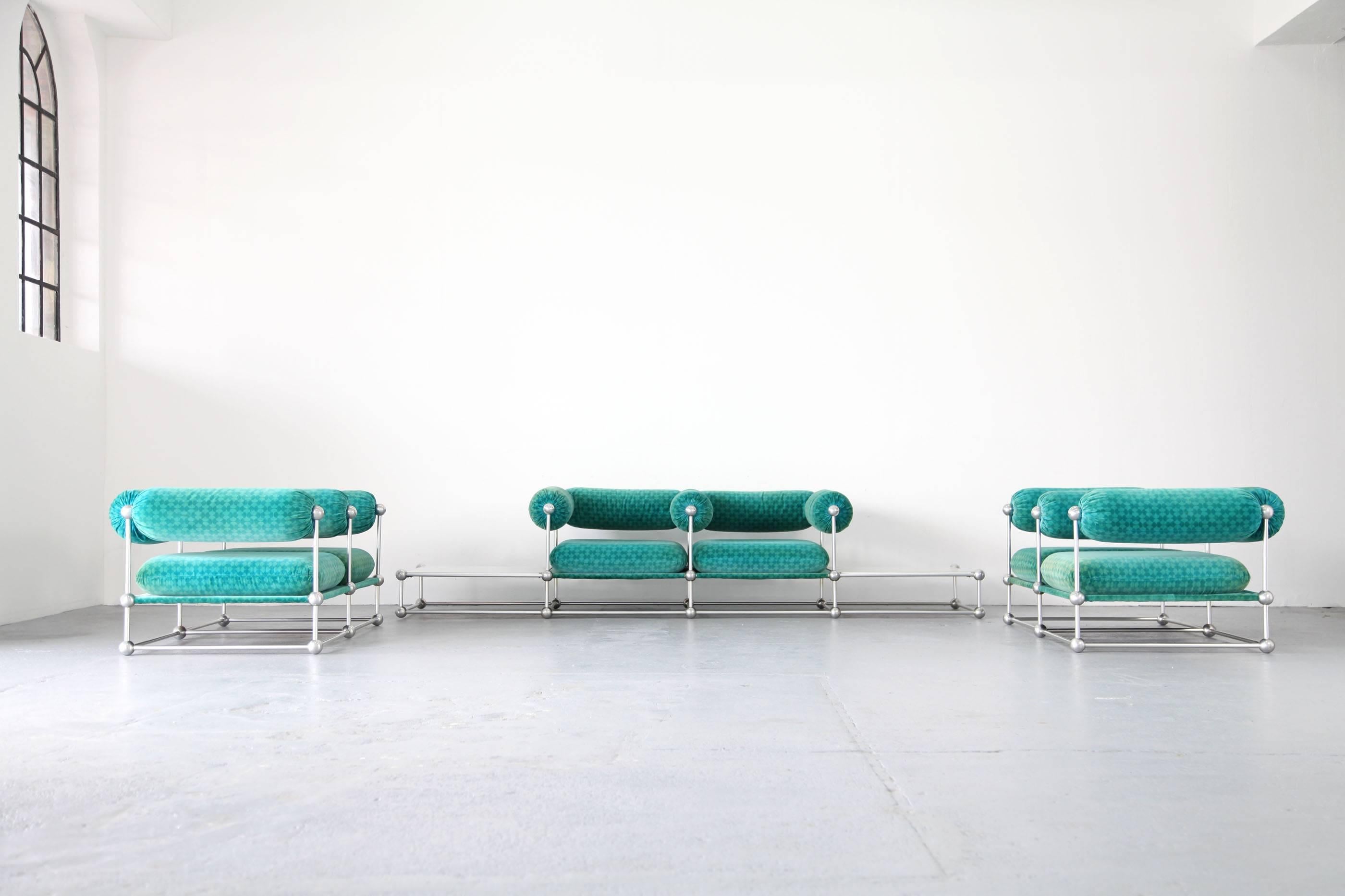 Two-Seat Sofa with Tables S420 Modular Seating by Verner Panton for Thonet For Sale 3