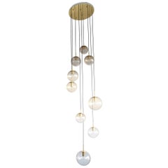 Huge Glass Cascade Drop Light Lamp by Limburg