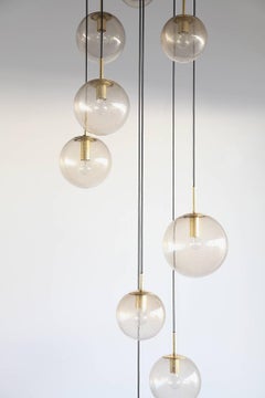 Huge Glass Cascade Drop Light Lamp by Limburg