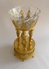 French Empire Gilt Centrepiece with Crystal Bowl