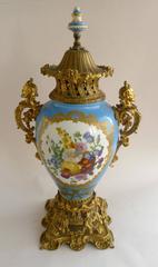 Sevres Palace Urn, in "Blue de Sevres" Background