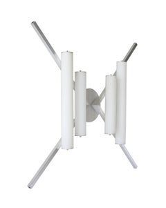 Mid-Century Modern Style Wall Art Sconce Glass Cylinders in Satin Aluminium