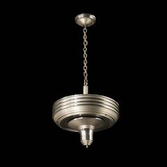 Pair of Streamline Art Deco Pendant Lights