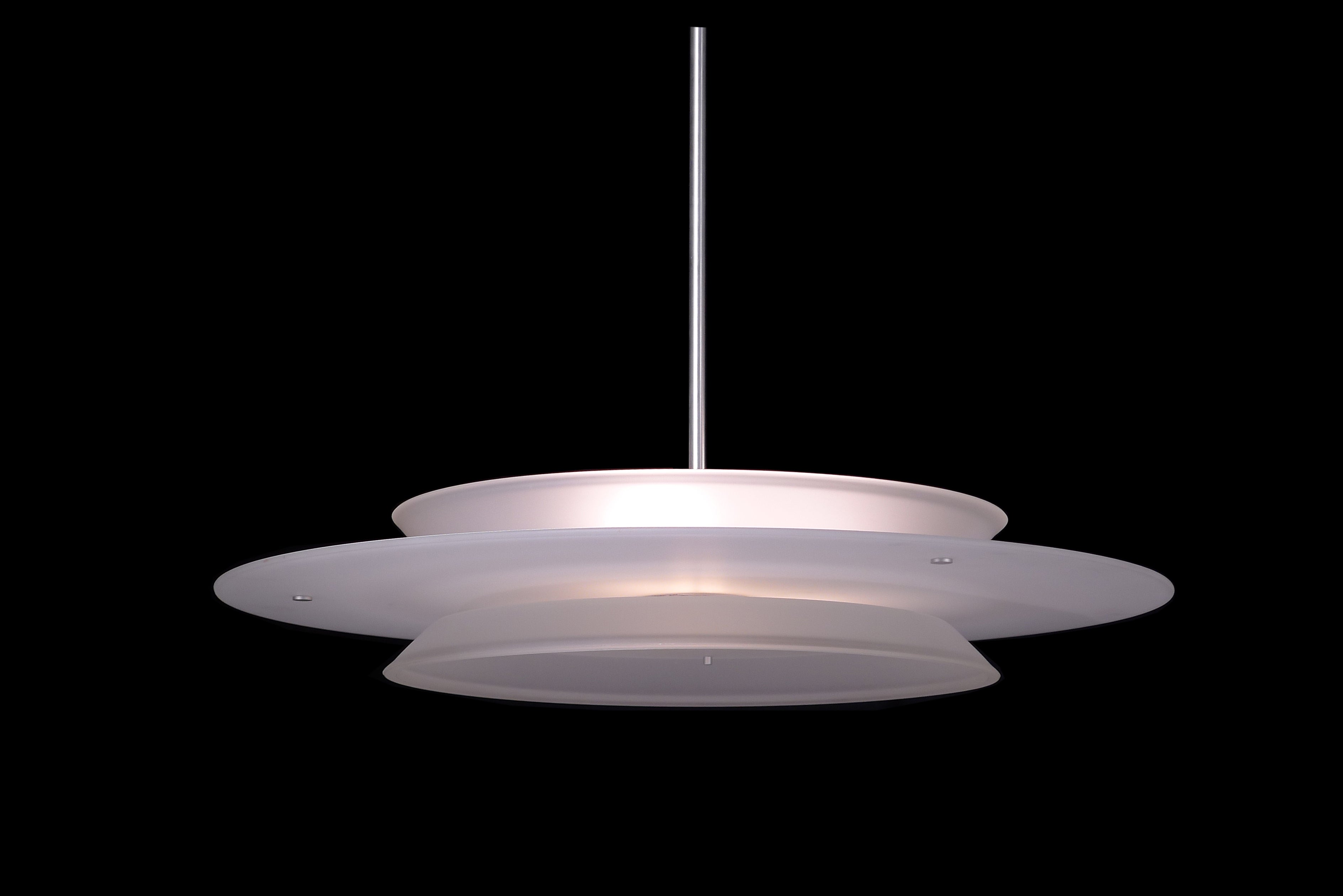 Duesenberg No 038 36 Space Ship Pendant Light In Frosted Glass For 038 36 Space Ship Pendant Light In Frosted Glass For At 1stdibs