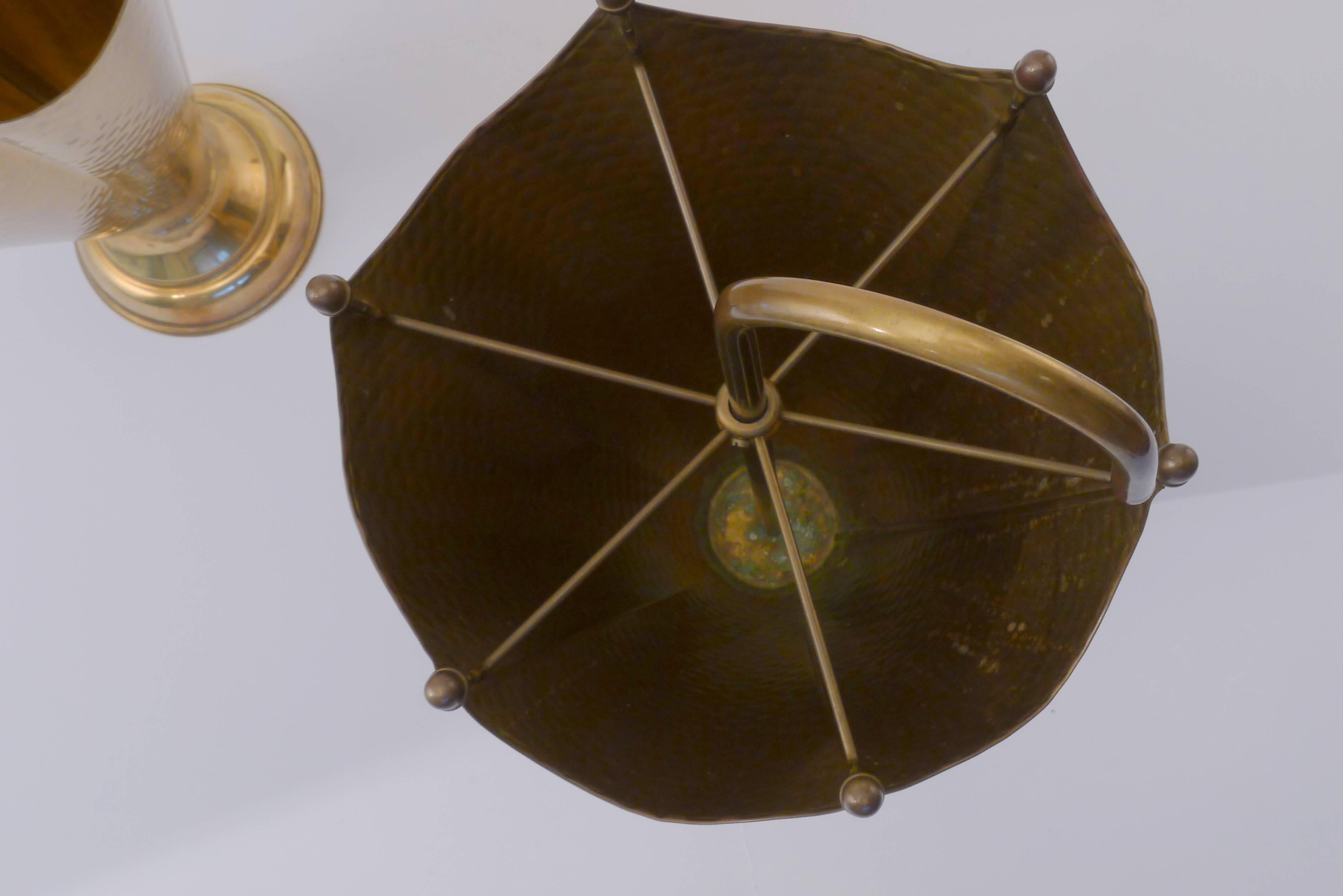 Mid-Century Modern Pair of Mid-Century Brass Umbrella Stands For Sale