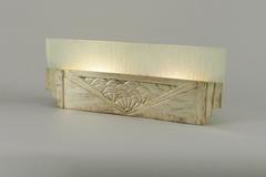 Pair of French Art Deco Sconces, in Polished Nickel