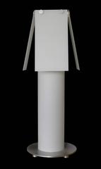 White Glass Cylinder Table Lamp with Satin Aluminum Base