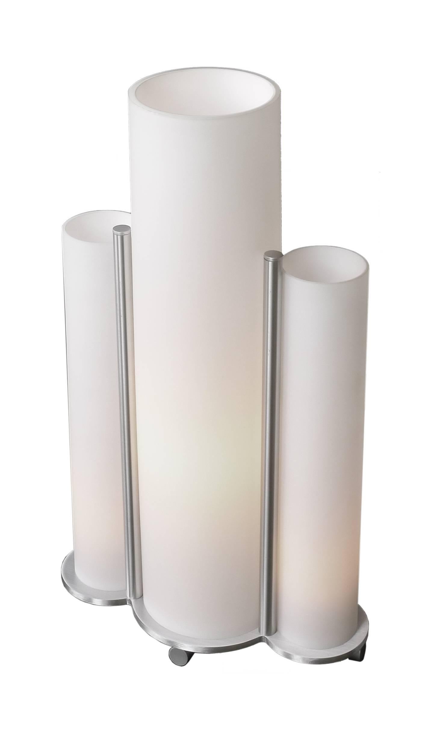 American French Art Deco Inspired Triple Tube Table Lamp  For Sale