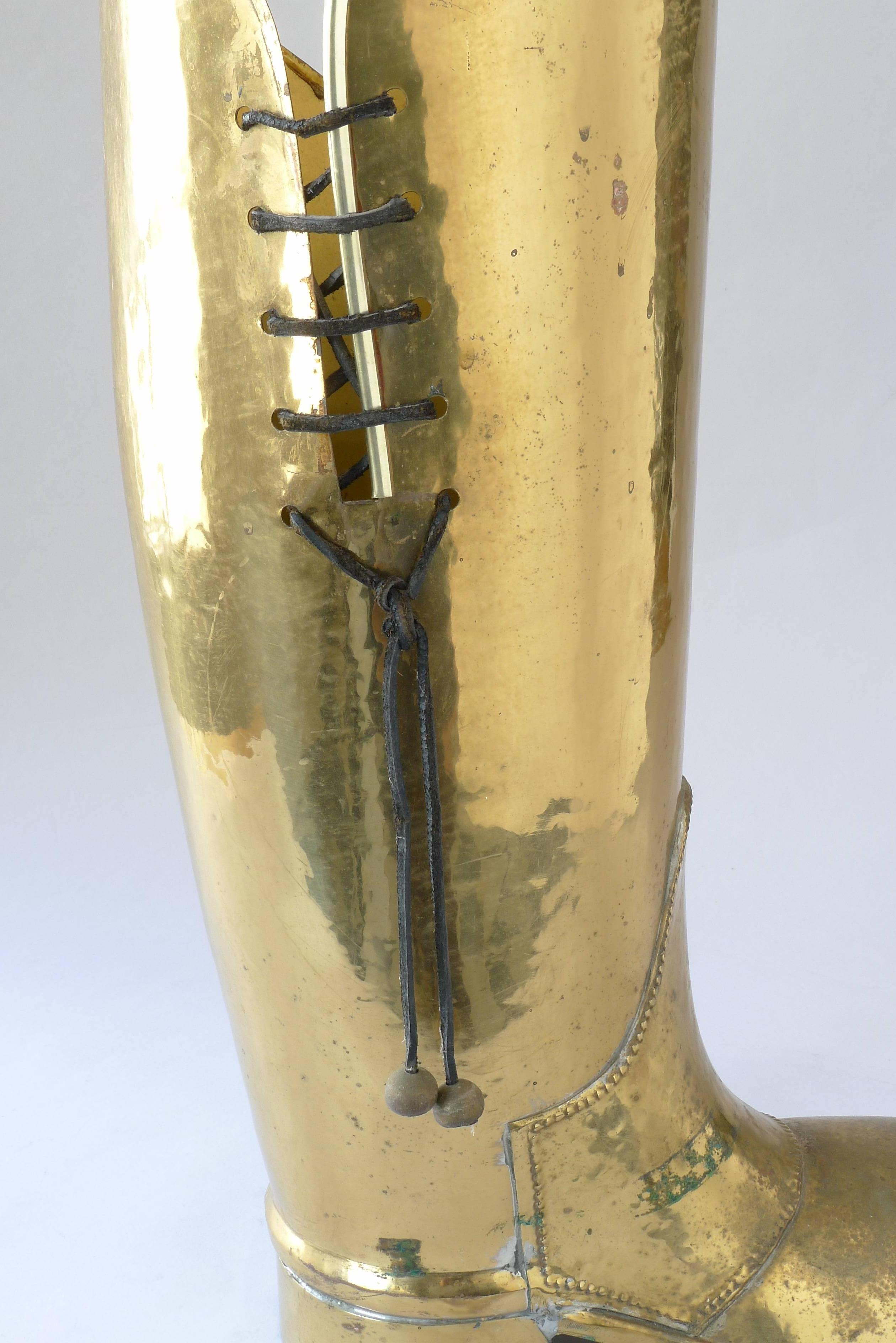 vintage brass boot